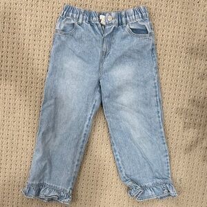 Zara Light Blue Kids Jeans with Ruffle Hem
